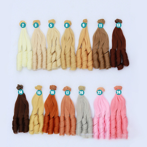 Di alta qualità 20-100cm Mini <span class=keywords><strong>giocattolo</strong></span> bambola parrucca ad alta temperatura in fibra sintetica romani capelli ricci Super fai da te parrucca con materiale plastico - Product Image 2
