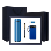 Set Hadiah Bisnis 4-in-1: Flask Vakum, Pulpen, USB Flash Drive, Power Bank untuk Acara Ulang Tahun Bisnis