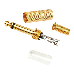 ปลั๊กเสียงโมโนขนาด 6.35 มม. ชุบนิกเกิล ตัวเชื่อมต่อโลหะแบบมีร่อง สำหรับใช้กับไมโครโฟน - Product Image 2