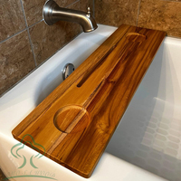 Plateau de bain en bois d'acacia de qualité supérieure pour baignoires petites et standard, plateau de bain en bois pour baignoire, plateau de bain pour spa à domicile