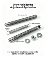 Tiges de tension pour grosse caisse TAMA en acier inoxydable 60 mm – Tiges de tension serrées pour accessoires d'instruments de percussion