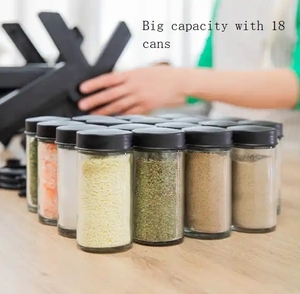 Meravigliosi 18 lattine che ruotano il Set di cremagliera per condimenti in vetro con ruota panoramica alla moda - Product Image 5