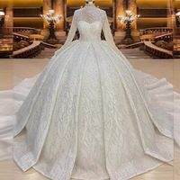 S1766R Nouvelle Robe de Mariée Élégante et Somptueuse 2025, Broderie Perles et Dentelle, Qualité Supérieure, Effet Vaporeux et Traîne Magnifique