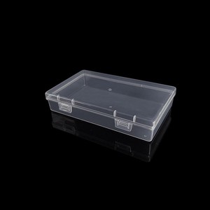 Transparent Rectangular Plastic Storage Box 15.5cm Flip Top For Tools Pencils Stationery Packaging - Product Image 3
