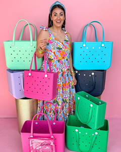 Sac de plage personnalisé avec logo, vente chaude, sac de plage en silicone populaire, grand, lavable, durable, sac en EVA, sac de plage en silicone - Product Image 2