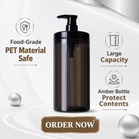 Bouteille Pompe en Plastique PET de 1000 ml Moulée par Soufflage, Vide, Résistante aux Fuites, pour Détergent Liquide et Nettoyant Vaisselle