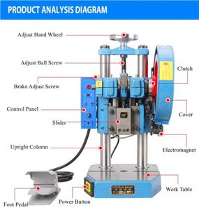 1.5T Pneumatic Press <b>Machine</b> 1500KG Power Press with Controller for Metal Sheet <b>Punching</b> and Pipe Hole <b>Punching</b> - Product Image 6
