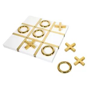 Jeu de société Tic Tac Toe, petit jeu familial en bois, jouet de Table fait à la main, plateau interactif Parent-enfant solide à deux joueurs