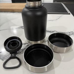 Bouteille d'eau de voyage isolée pour chien en acier inoxydable 32 OZ 3 en 1 avec 2 bols amovibles - Product Image 5