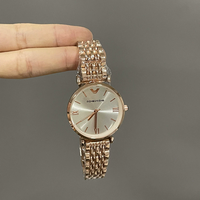 Jam Tangan Wanita Quartz Sederhana Elegan Bahan Stainless Steel Trendi untuk Pesta dan Perjalanan Grosir N2605256