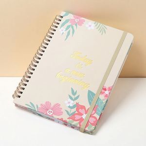 Floral Pattern Customizable Logo Spiral-Bound <b>A5</b> With Diary Strap Student <b>Notebook</b> Wholesale 80 Pages - Product Image 4