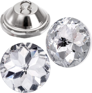25Mm Rhinestone Tinh Thể Nút Rõ Ràng Tuftingbuttons Bọc Nút Với Kim Loại Vòng Nút Cho May Sofa Giường Đầu Giường - Product Image 5