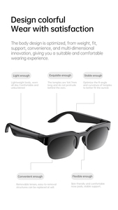 XG89 Smart Glasses On-Ear Stereo <b>Wireless</b> Headset LED Indicator <b>Mic</b> Noise Reduction Sunglasses for Driving Cycling Sports - Product Image 6
