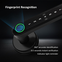 Poignée de porte intelligente biométrique en alliage de zinc de haute qualité avec déverrouillage par empreinte digitale, application TTlock, mot de passe, carte RFID IC, NFC