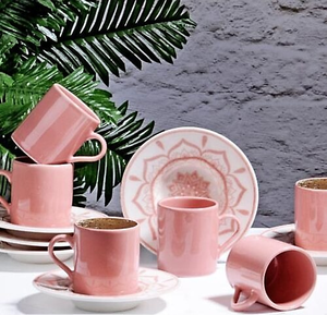 Арабские кофейные чашки для Ближнего Востока, индивидуальная кофейная чашка, фарфоровая новая посуда, 90 мл, набор кофейных чашек и блюдца - Product Image 2