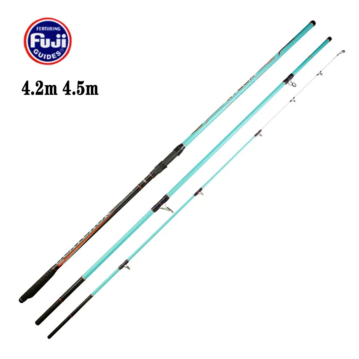 Jetshark 4.2m/4.5m 3 sezioni Carbon Lure Rod Sea Fish FUJI Guide Spinning/Casting Baitcasting canna da pesca