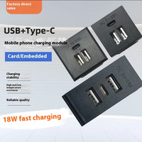 Chargeur de table USB Type-C avec charge rapide 18W, matériau PVC, courant nominal 3A, 1 port USB-C et 2 ports USB-A