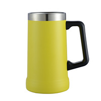 Gobelet industriel personnalisable réutilisable, verre à Sublimation en acier inoxydable, tasses de bière avec poignée, 1 pièce