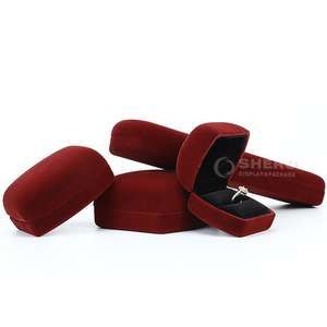 Wholesale Custom Romantic Vintage Dark Red Velvet <b>Jewelry</b> Box with Customized Logo - Product Image 1