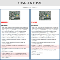 MBD-X14SAE/-F Motherboard Soket Tunggal Intel W880 Core Ultra200S LGA-1851 4xDIMM DDR5 2xPCIe 5.0 x16 Dual Gigabit Lan ATX BARU