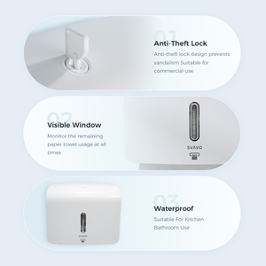 SVAVO salle de bains toilettes cuisine <span class=keywords><strong>mural</strong></span> abs <span class=keywords><strong>porte</strong></span>-boîte à mouchoirs en plastique C/N/Z/M distributeur de serviettes en papier multiplié - Product Image 3