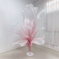 Fleurs artificielles en gaze pour décoration de mariage Centres de table Fleurs géantes Installation artistique en soie pour décoration de fête de mariage