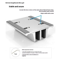 Vente en gros en alliage d'aluminium Support de bureau portable à base verticale Support d'ordinateur portable en métal pour tablette Pratique portable Vertical de bureau