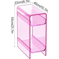Table d'appoint pliable moderne en acrylique transparent, table de chevet étroite pour chambre à coucher et salon, table d'appoint mince