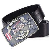 Boucle de ceinture pour femme personnalisée avec logo, style vintage, en alliage de zinc/laiton/fer, métal argenté, imprimée par transfert thermique