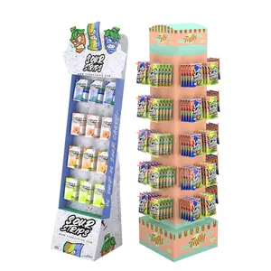 Cardboard Display Stand Bread Biscuits Candy Display Cardboard Floor Stand Potato Chip Nuts Merchandise Snack Food Display Stand