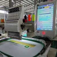 Machine à broder industrielle Feiya CTF1202 à double tête et 12 aiguilles pour casquettes et chapeaux, avec support de casquette et cadre