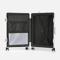 Valise à roulettes 4 roues de luxe personnalisable avec serrure TSA, ouverture frontale, cadre en aluminium durable et port USB intégré – Vente en gros