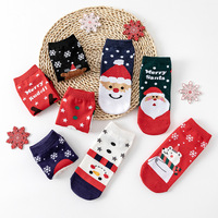 Chaussettes de Noël pour femme, mignonnes, chaudes, en coton, motif de dessin animé, Père Noël, élan, respirantes et antidérapantes