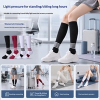 Chaussettes de compression pour femmes en fibre de bambou, antibactériennes, absorbant la transpiration, à séchage rapide, pour la course à pied, e-commerce transfrontalier