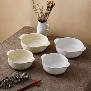 Tazones de Cerámica de Alta Gama, Gran Capacidad, Estilo Europeo, Ecológicos, Certificados BSCI/LFGB, Diseño de Sopa con Doble Asa, Nuevo - Product Image 1