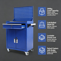 Armoire à outils industrielle à trois niveaux en acier de 1,0 mm avec logo personnalisé, fabrication OEM directe d'usine, capacité de charge de 200 kg, chariot et coffre à outils verrouillables à clé