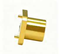 Connecteur de base d'antenne PCB SSMP-JHD-4-WP 50 Ohm DC-18GHz, connecteur coaxial vertical à double broche de positionnement en laiton plaqué or