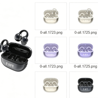 Earbuds TWS Open Ear Bluetooth 6.0, Earbuds Nirkabel Bluetooth Gaming Latensi Rendah, Headphone Konduksi Tulang untuk Berlari