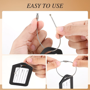 Étiquettes <span class=keywords><strong>de</strong></span> <span class=keywords><strong>bagages</strong></span> robustes avec spirale pour nom et adresse, idéales pour valises <span class=keywords><strong>de</strong></span> voyage, sacs à dos, sacs bandoulière et sacs à épaule - Product Image 3