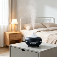 Diffuseur ultrasonique de table noir et blanc pour huiles essentielles, machine à parfum avec lumière LED, humidificateur d'aromathérapie domestique