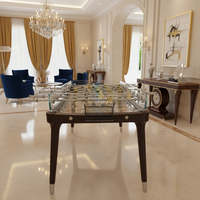 Table de football en verre trempé sur mesure haut de gamme, adaptée aux jeux sportifs en intérieur ou en extérieur, avec accessoires