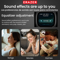 Écouteurs sans fil intra-auriculaires TWS Erazer Xt96pro avec écran tactile 5.4, réduction de bruit environnemental ENC et IA
