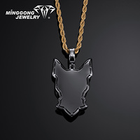 Nouveau design personnalisé en laiton plaqué or pendentif chat égyptien avec zircon cubique pour hommes femmes fête hip-hop bijoux en gros