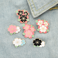 Pin Kerah Bunga Sakura Multi Gaya, Lencana Perhiasan Bros Bunga Sakura Multi Gaya, Aksesori Pin Lapel