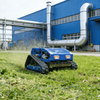 Tondeuse robotisée intelligente 4 temps télécommandée pour l'entretien extérieur des espaces verts, unité de débroussaillage pour terres agricoles et pentes