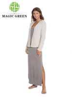 Cardigan texturé à boucle ouverte sur le devant pour femme vert magique Tricots de printemps légers Top à paquet unique
