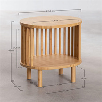 Table de chevet ronde en bambou nordique pour le salon Table de chevet en bois pour le salon