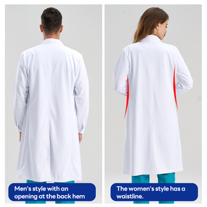 Camice da Laboratorio Bianco Personalizzato per Medici e Infermieri, Camice Medico Slim Fit per Ospedali, Laboratori e Fabbriche Alimentari - Product Image 5