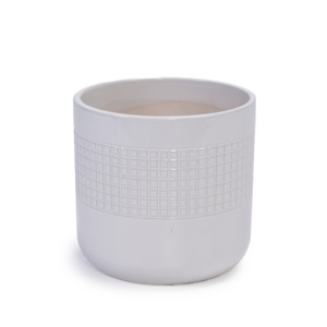 Juego de 3 macetas redondas de cerámica blanca moderna Mdj para interior y exterior, para decoración del hogar, estilo americano. - Product Image 6