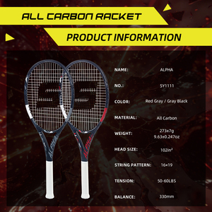 Raqueta de Tenis <span class=keywords><strong>ALPHA</strong></span> <span class=keywords><strong>Pro</strong></span> T700 de Carbono Ultraligera con Antivibración, Marco de Alta Estabilidad, Nuevo Diseño para Jugadores Avanzados - Product Image 5